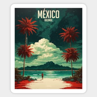 Akumal Riviera Maya Mexico Vintage Tourism Travel Sticker